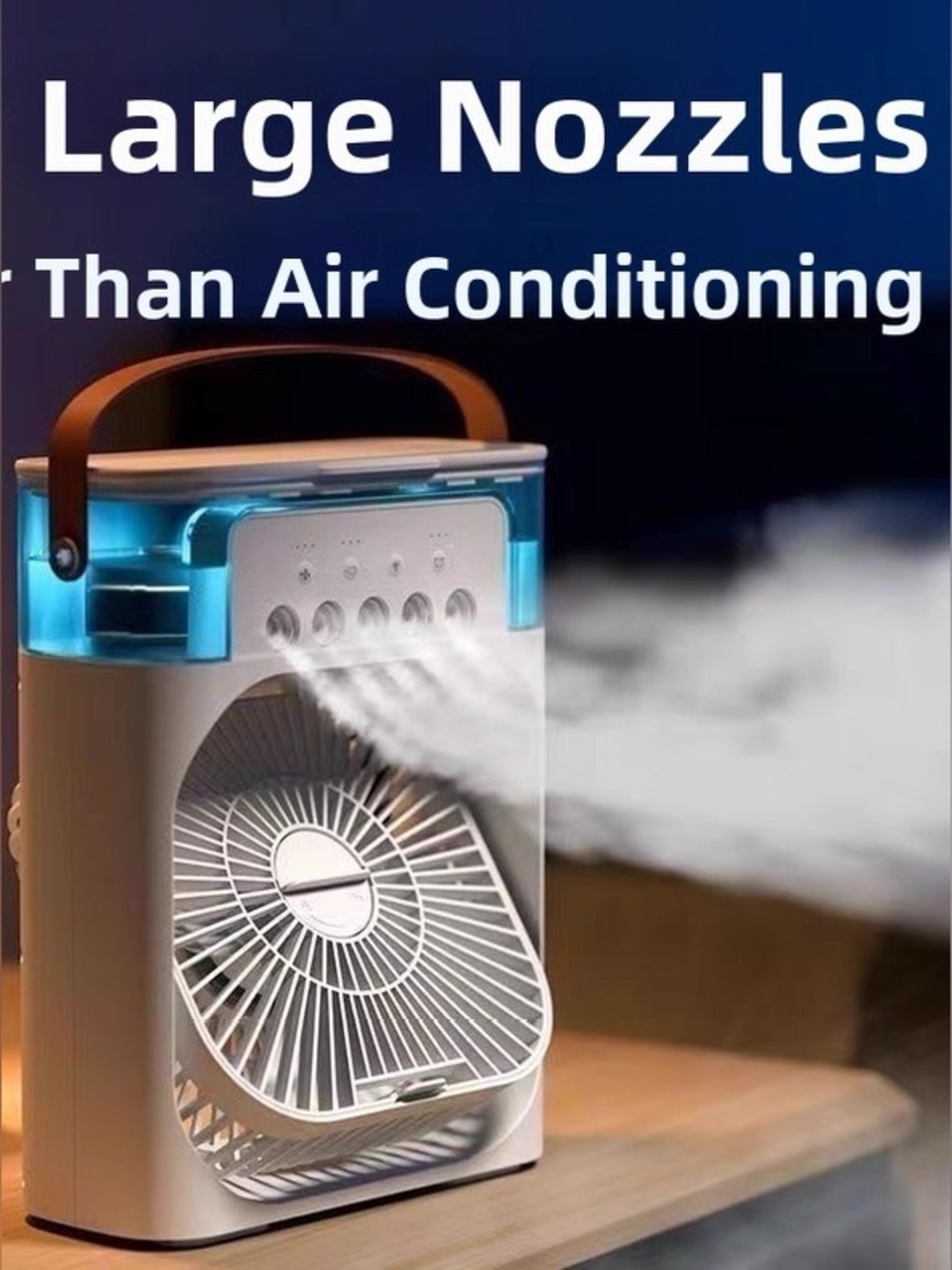 3-in-1 Portable Air Cooler Fan Humidifier LED Night Light USB Desk Cooler
